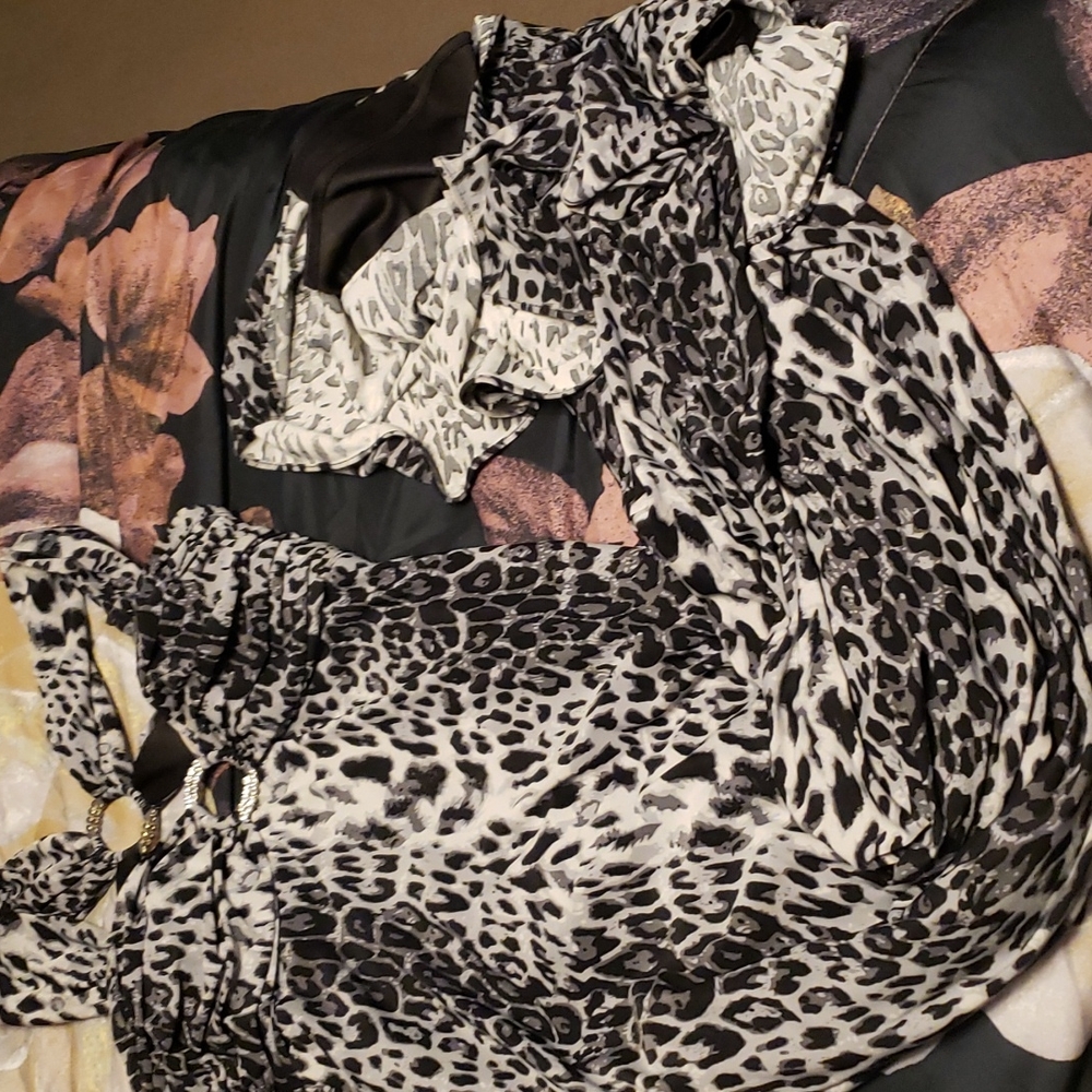 Grey and black cheetah homecoming dress